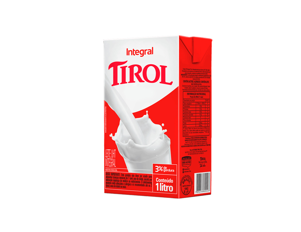 LEITE INTEGRAL TIROL 1 L (CX 12 UN)